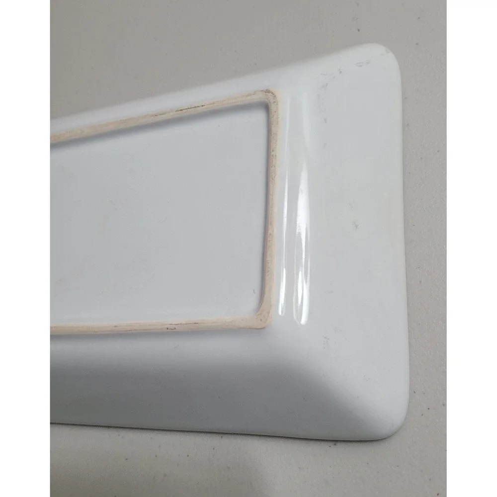Pampered Chef Simple Additions Rectangular Platter White Ceramic Serving Tray